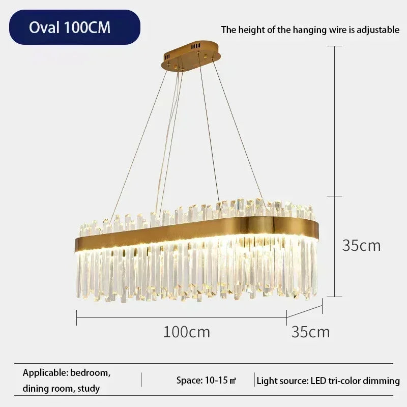 Luxe kristallen kroonluchter - Nordic moderne gouden hanglamp voor woonkamer en eetkamer