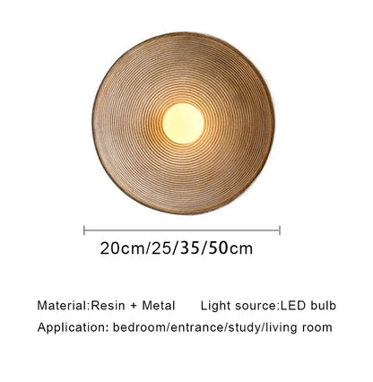 Luna ronde wandlamp - Wabi-Sabi harslamp