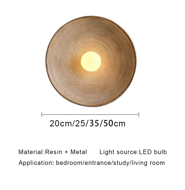 Luna ronde wandlamp - Wabi-Sabi harslamp