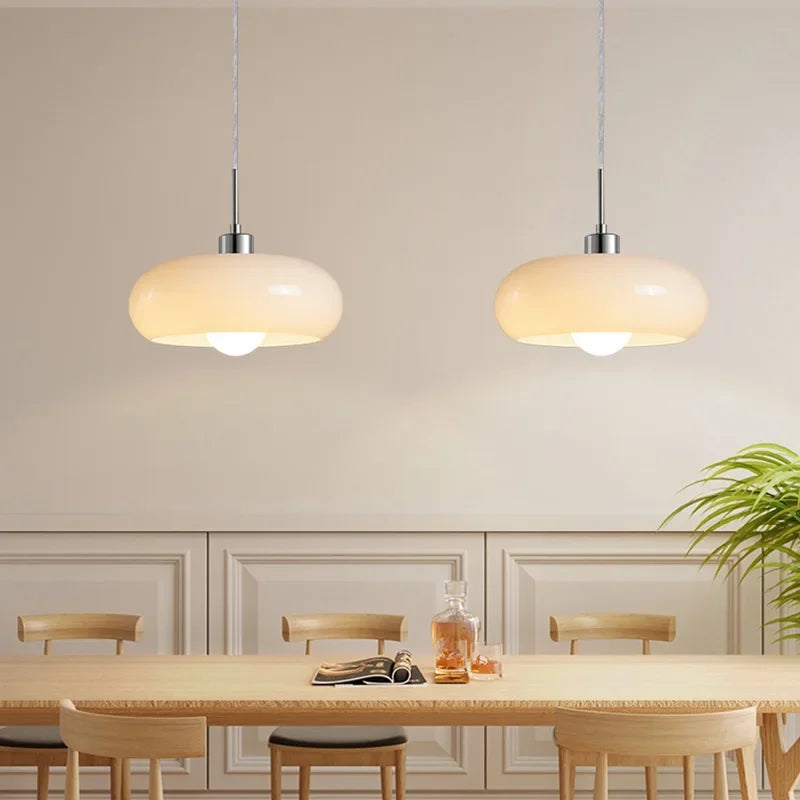 BAUHAUS Moderne glazen hanglamp - Hanglamp met matte kap