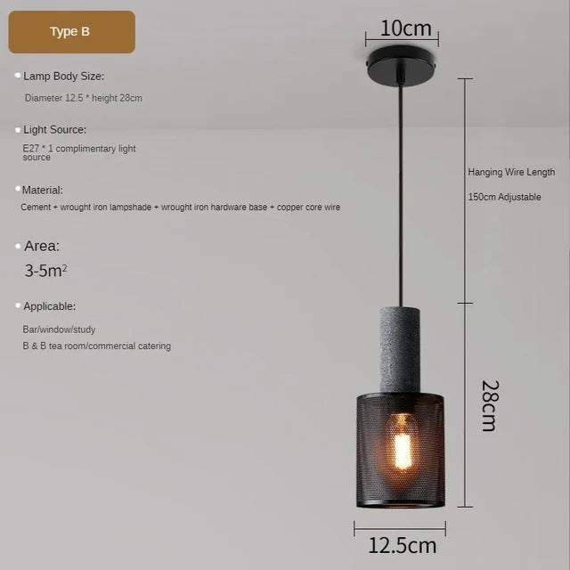 Industriële Hanglampen Zwart Metaal - Beton Grijs