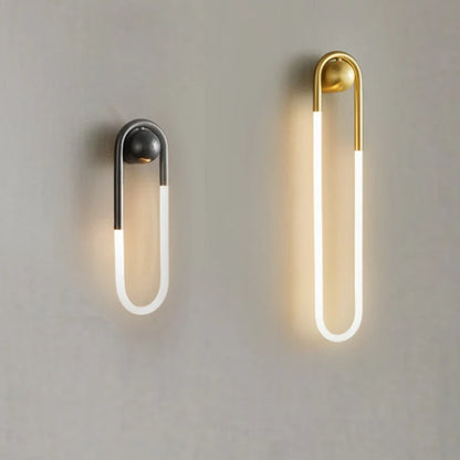 U-vormige LED Wandlamp – Art Deco Design | Koper of Zwart