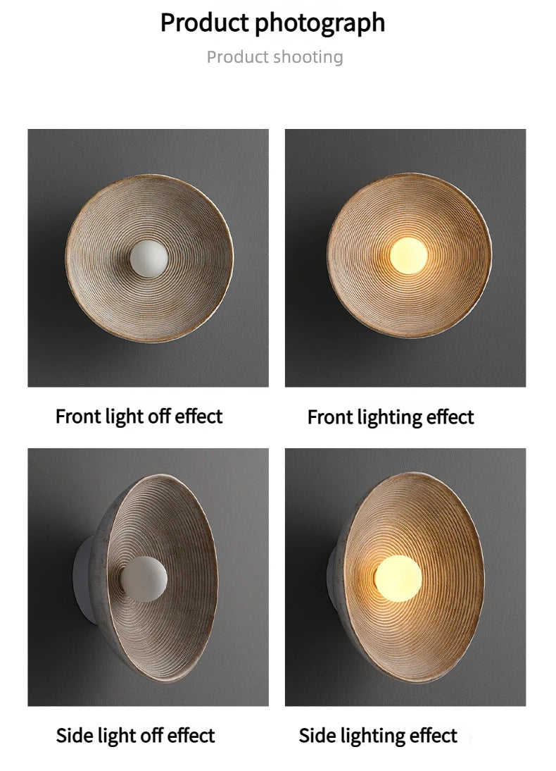 Luna ronde wandlamp - Wabi-Sabi harslamp