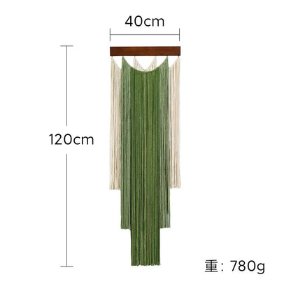 Groene Macramé Wanddecoratie met Boho Franje