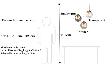 Nordic glazen hanglamp - moderne LED-kroonluchter voor woon- en eetkamer