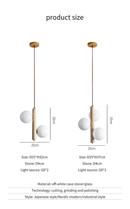 Cave Stone LED Pendant Lamp - Modern Nordic Style