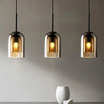 Moderne Hanglamp – Glas & IJzer, 1 of 3 Koppen, Dimbaar