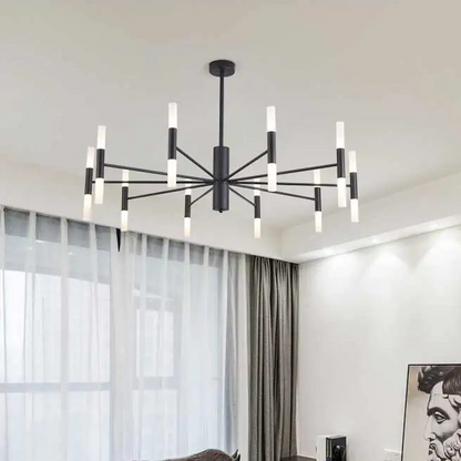 Moderne LED-Pendelleuchte im nordischen Design – G4-Kronleuchter Schwarz/Gold