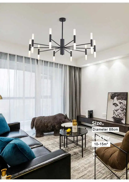 Moderne LED-Pendelleuchte im nordischen Design – G4-Kronleuchter Schwarz/Gold