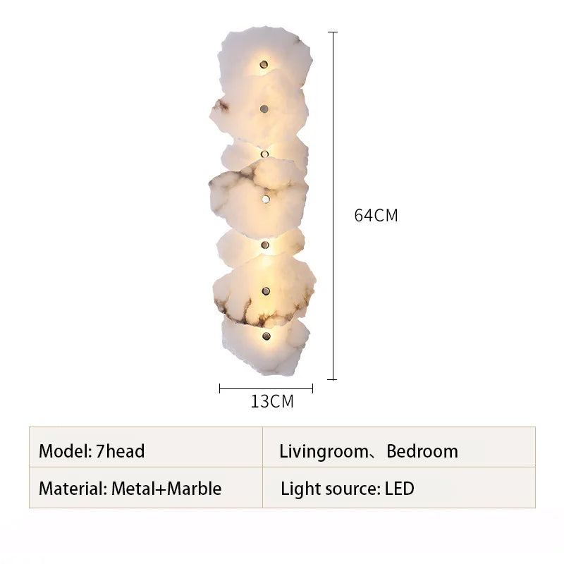LED-wandlamp van marmer en koper