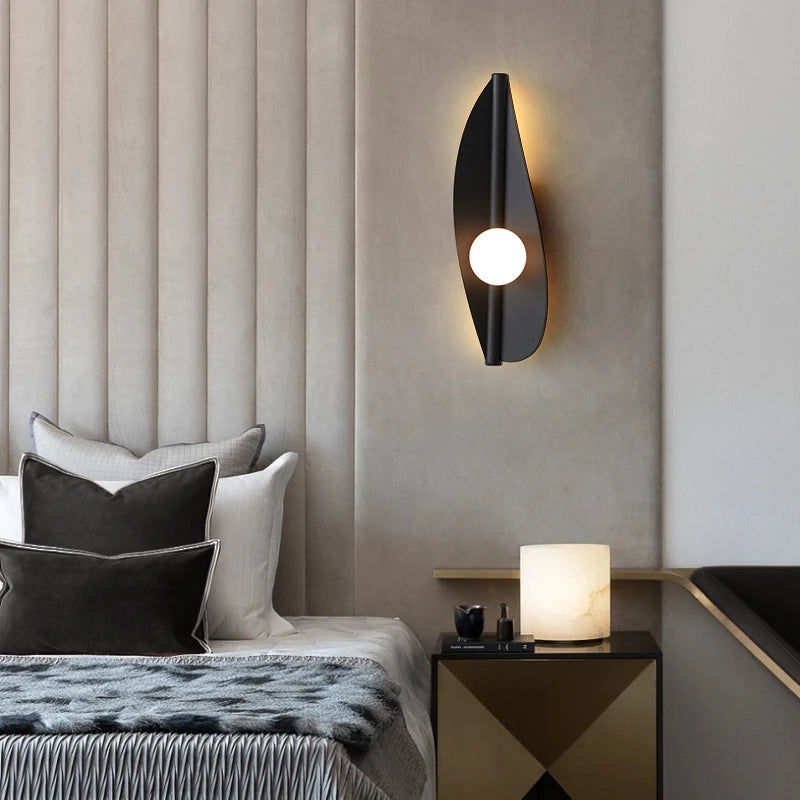 Leaf LED Wall Sconce – Art Deco Bedside Light