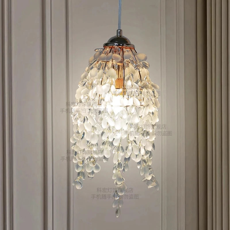 Kristallen kralen hanglamp - achthoekig ontwerp