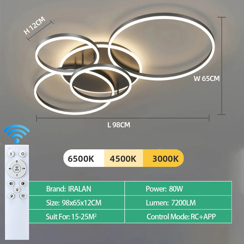Moderne LED-plafondkroonluchter - dimbaar ontwerp met meerdere koppen