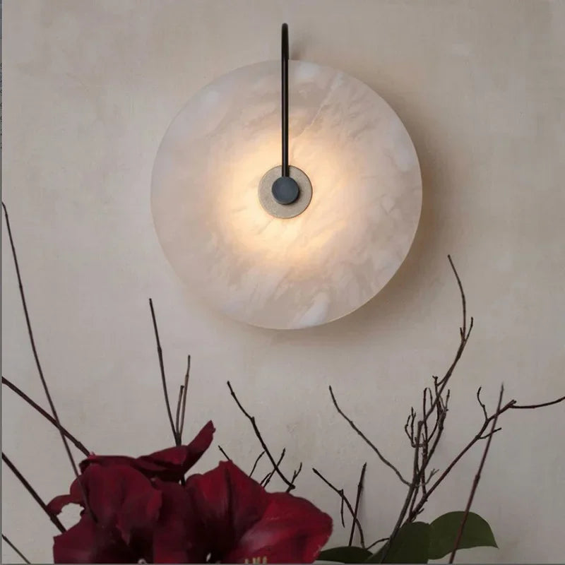 Nordic Marble LED Wandlamp - Luxe Ronde Designlamp voor Slaapkamer &amp; Restaurant