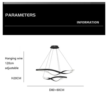 Moderne Golfvormige Ring LED Hanglamp - Circulaire Designer Kroonluchter