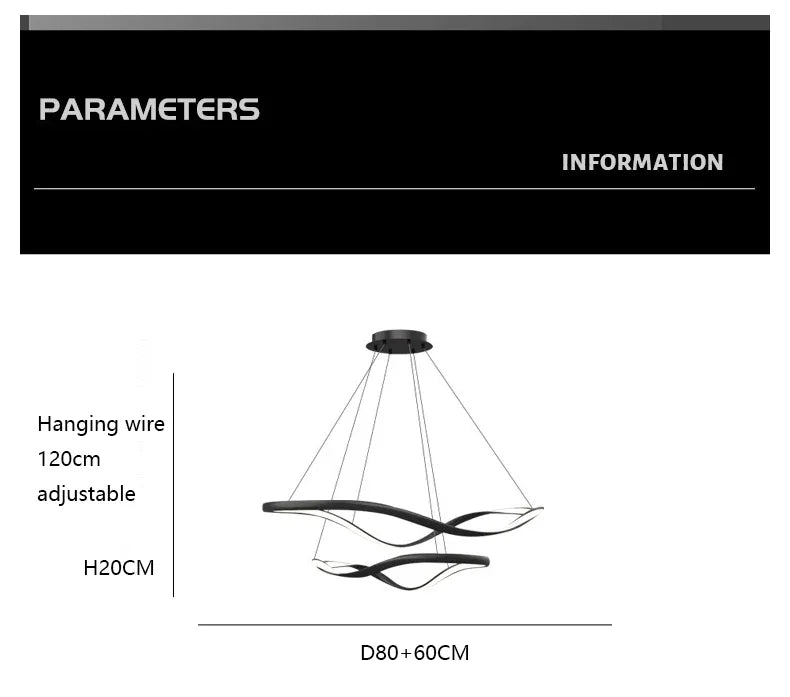Moderne Golfvormige Ring LED Hanglamp - Circulaire Designer Kroonluchter