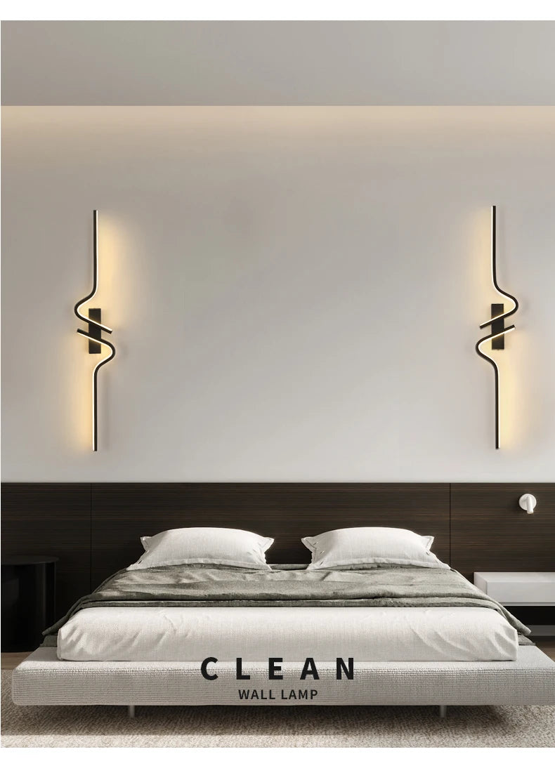 Moderne LED-wandlamp - Minimalistische striplamp voor naast het bed