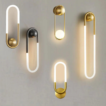 U-vormige LED Wandlamp – Art Deco Design | Koper of Zwart