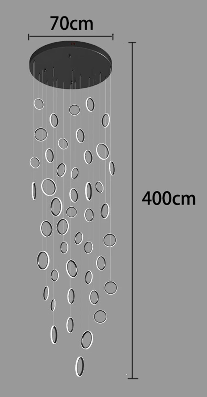 Treppenhaus-Kronleuchter mit Kristallring – Modern für Treppenhäuser und hohe Decken