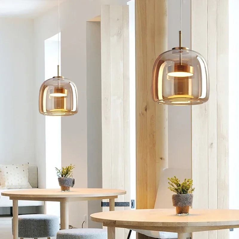 Nordic glazen hanglamp - minimalistische luxe kroonluchter