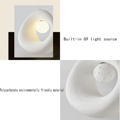 Moderne Wabi-Sabi hanglamp - Witte getextureerde plafondlamp