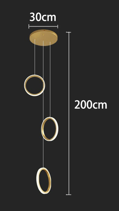 Treppenhaus-Kronleuchter mit Kristallring – Modern für Treppenhäuser und hohe Decken