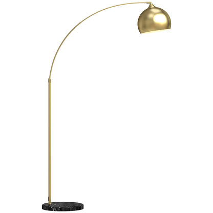 Verstelbare boogvormige vloerlamp - Moderne gouden staande lamp met voetbediening