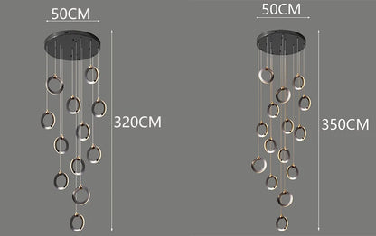 Octo - Moderne LED hanglamp kroonluchter voor woonkamer en trap