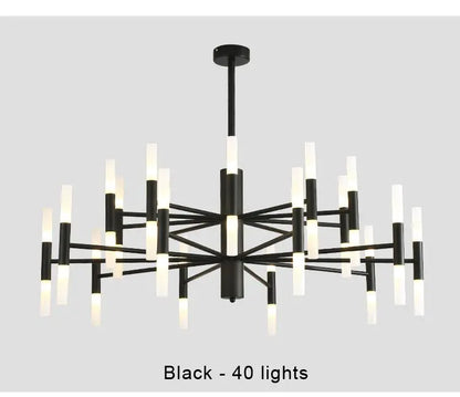 Moderne LED-Pendelleuchte im nordischen Design – G4-Kronleuchter Schwarz/Gold