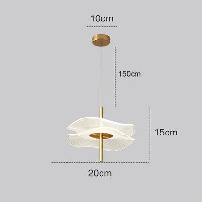 Lotusblad LED-hanglamp - Moderne gouden acryl plafondlamp