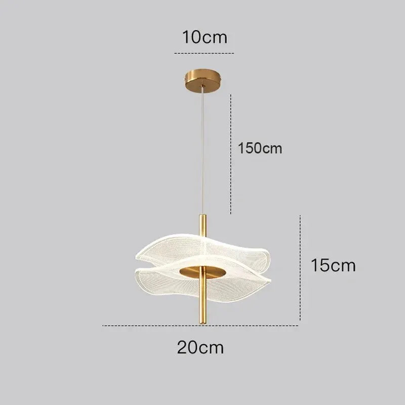 Lotusblad LED-hanglamp - Moderne gouden acryl plafondlamp