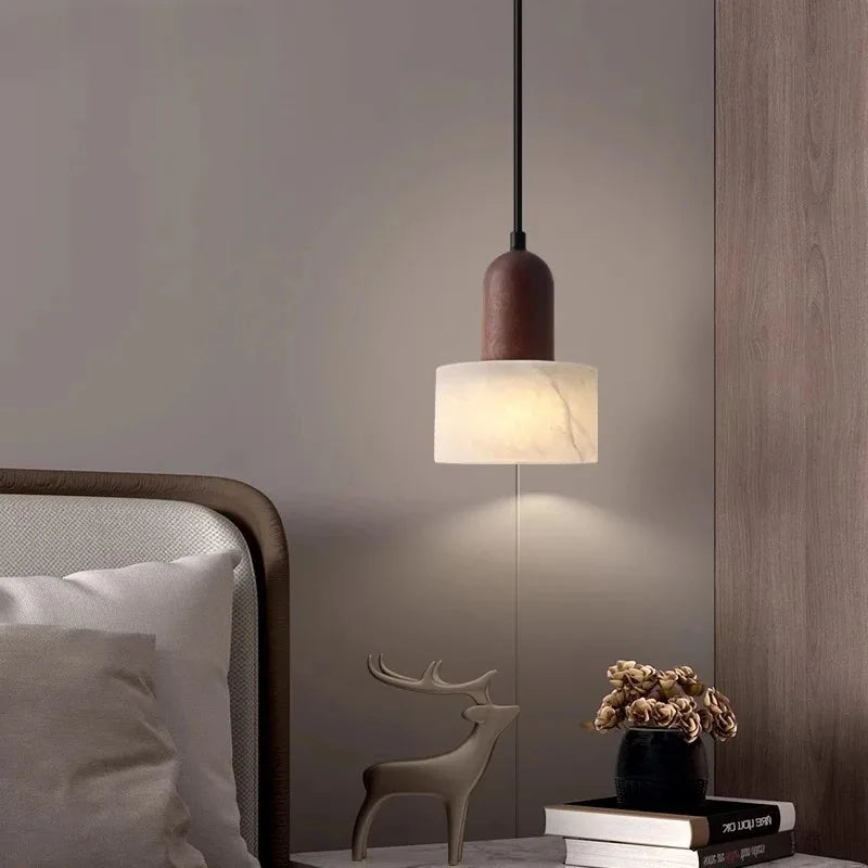 Luxe marmeren hanglamp - Wabi-Sabi LED-lamp van natuursteen
