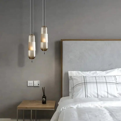 Aurora Glow - Scandinavische hanglamp met amberkleurig glas
