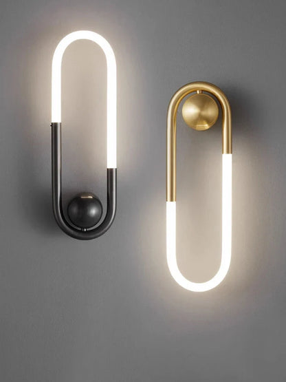 U-vormige LED Wandlamp – Art Deco Design | Koper of Zwart