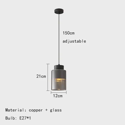 Nordische Glazen LED Hanglamp Zwart / Goud