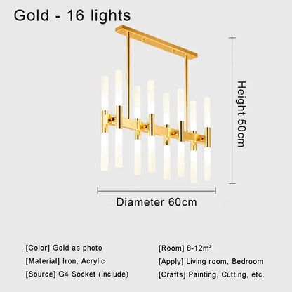 Moderne LED-Pendelleuchte im nordischen Design – G4-Kronleuchter Schwarz/Gold