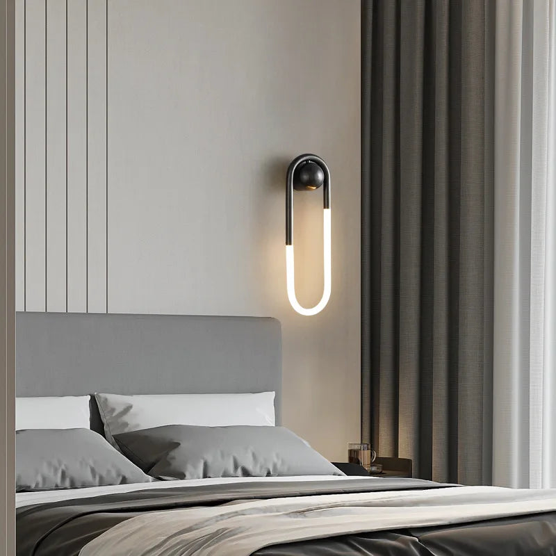 U-vormige LED Wandlamp – Art Deco Design | Koper of Zwart