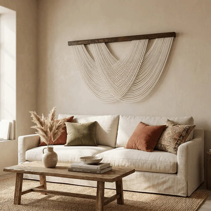 Boho Wandtapijt van Katoenen Touw 100 x 60 cm