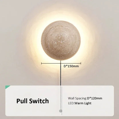 Nordic Limestone Wandlamp - Natuursteen LED-lamp voor Slaapkamer &amp; Gang