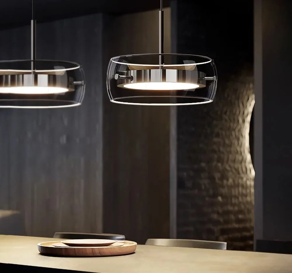 Glazen hanglamp - moderne LED-kroonluchter voor woon- en eetkamer