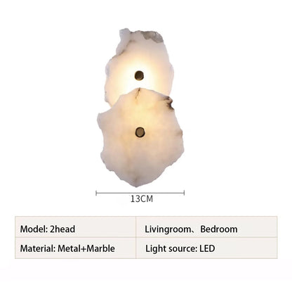 LED-wandlamp van marmer en koper