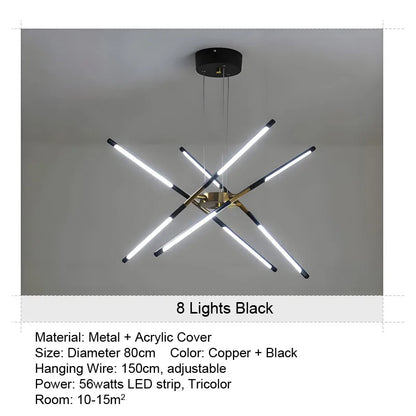 LED Buishanglamp - 12 Lichts - Zwart