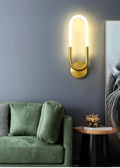U-vormige LED Wandlamp – Art Deco Design | Koper of Zwart