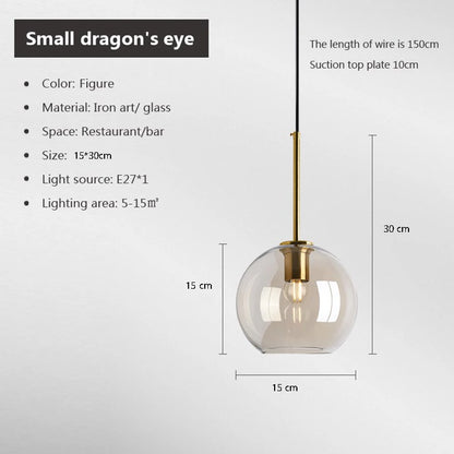 Nordic Loft Glass Stone Pendant Light - Industrial Design