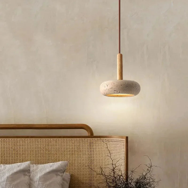 Wabi Sabi Stone Hanglamp - Ronde LED Kroonluchter voor Eetkamer &amp; Woonkamer