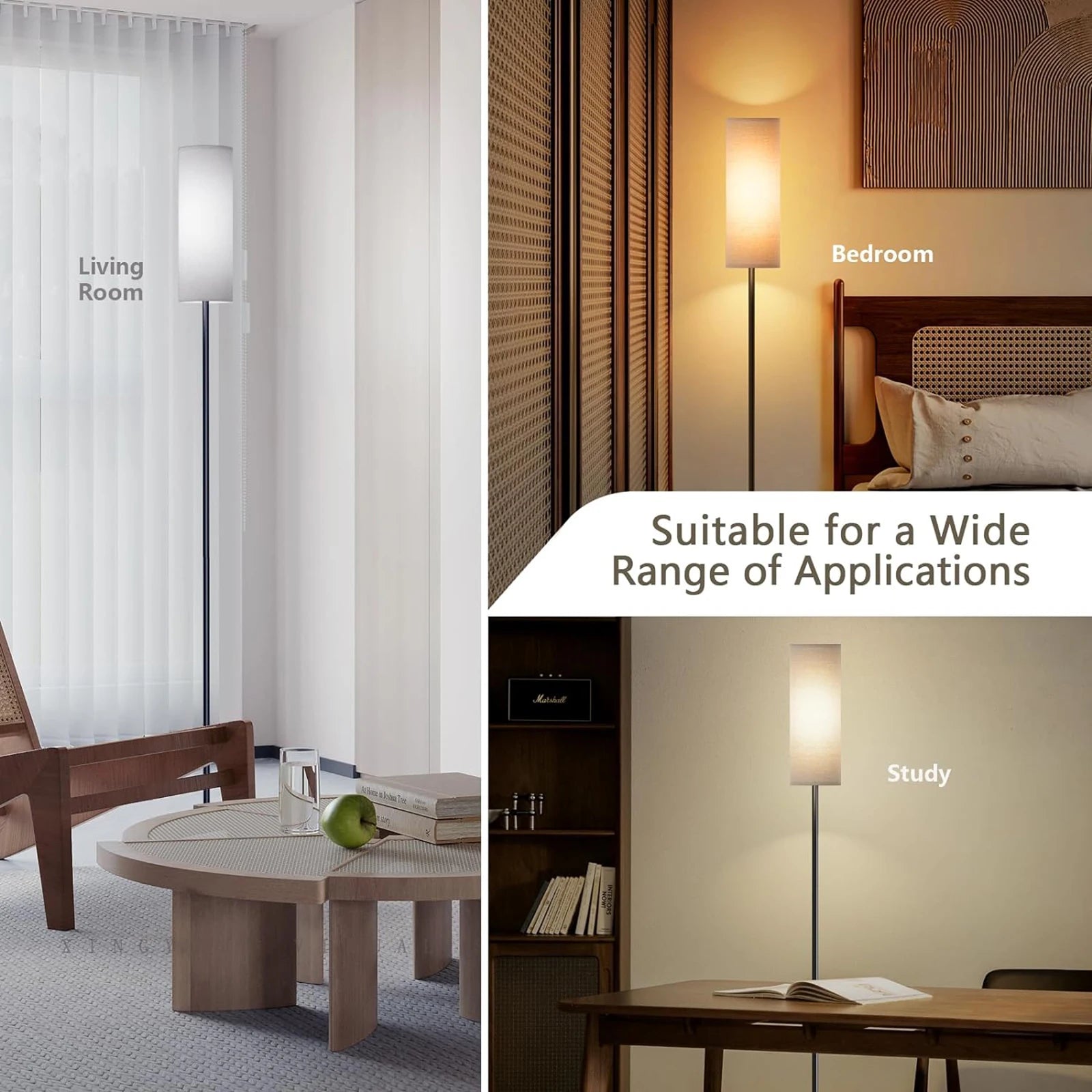 Moderne LED vloerlamp - staande lamp met 3 kleurtemperaturen en voetschakelaar