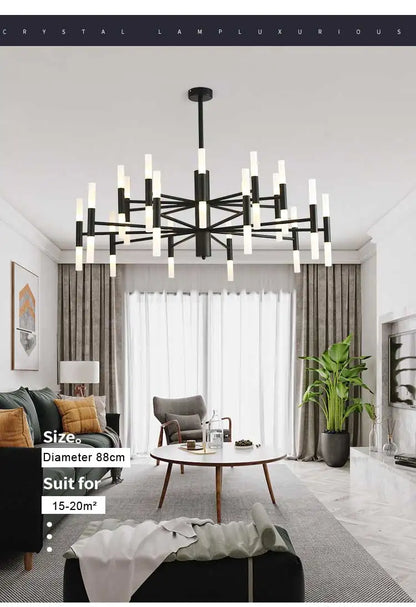 Moderne LED-Pendelleuchte im nordischen Design – G4-Kronleuchter Schwarz/Gold