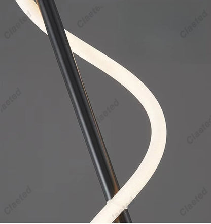 LED-spiraalwandlamp – moderne zwarte en gouden wandlamp | Slaapkamer, woonkamer, hal