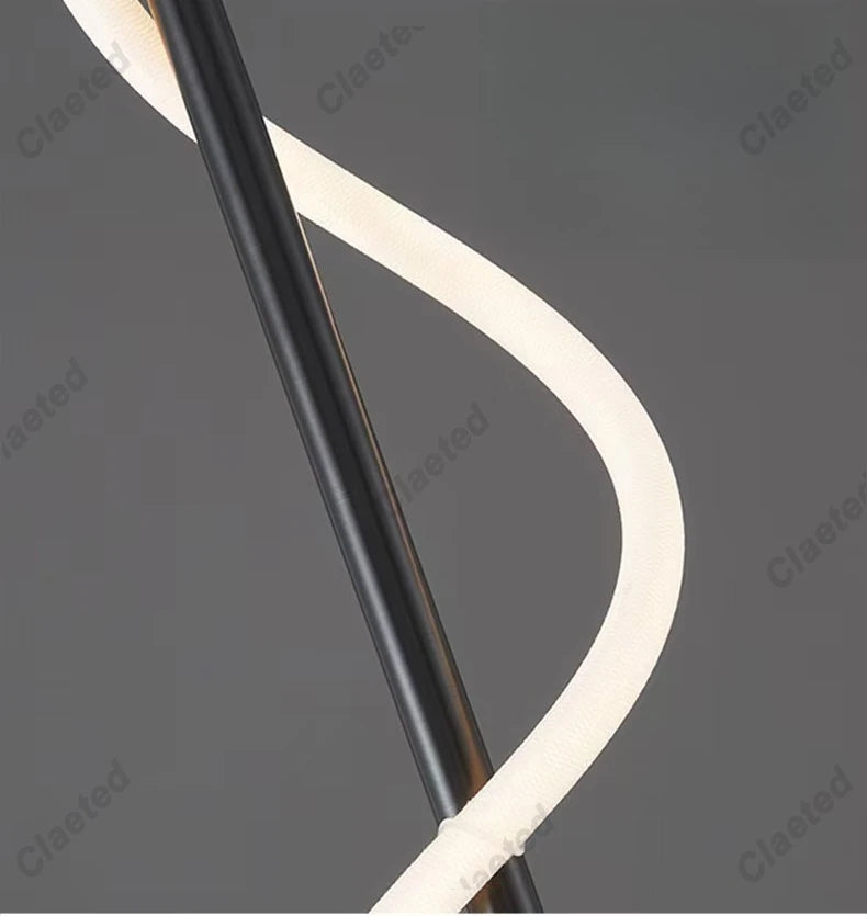 LED-spiraalwandlamp – moderne zwarte en gouden wandlamp | Slaapkamer, woonkamer, hal