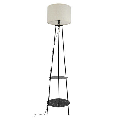 Moderne staande lamp met 3-laags plank - E27 staande lamp met opbergruimte